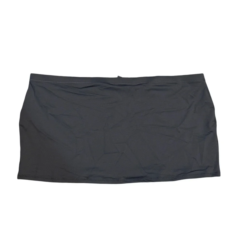 SKIMS Recycled Swim Micro Mini Skirt Gunmetal Grey Women's Size L NEW